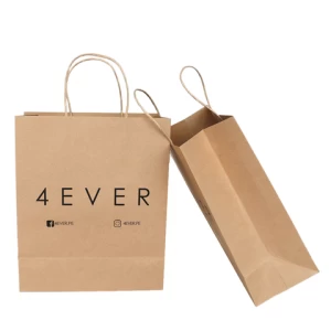 ECO friendly brown kraft gift paper bags with logo printed