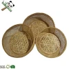 Eco-Friendly Stocked Round Mini Small Big Food Round  Bamboo Wooden storage Basket For Fruit