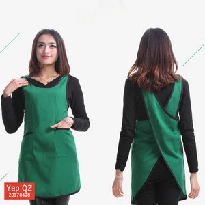 Eco-friendly washable recycled blank pocket poly cotton Women Dress Wholesale Kitchen Aprons