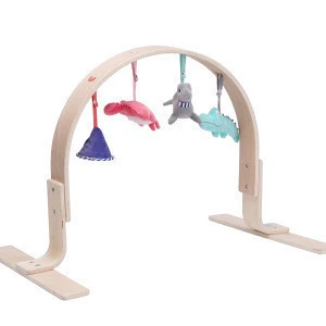 educational wooden baby gym toys for play activity with hanging toys