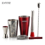 EFINE 5 Pieces Travel Bartender Kit Boston Cocktail Shaker Stainless Steel Bar Set Amazon Hot Product