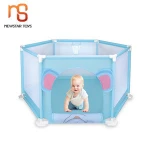 elephant printed foldable plastic mesh baby playpen with door