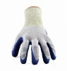 EN 388 cut level 3 and 5 latex rubber coated safe cut work cut resistant gloves