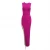 F2211 Fuchsia Pink Asymmetrical High Slit Evening Bandage Dress