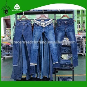 Factory Container Women Ladies Jeans Pants Bundle used clothes for sale