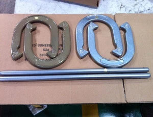 factory direct selling iron Horseshoe game casting horseshoe set sliver gold color