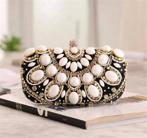 Factory direct supply pearl evening bag clutch with wholesale price