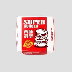 Factory Promotion price paper burger box standard size for fast food grade biox cardboard paper hamburger box