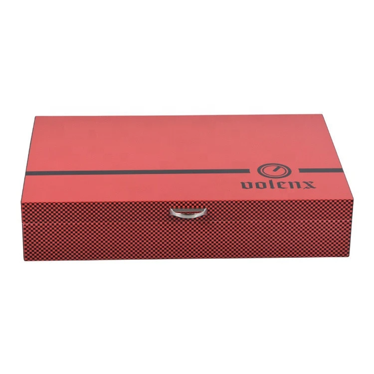 Factory Sale Gift Box Red Glossing Empty Wooden Cigar Box Humidor Cases