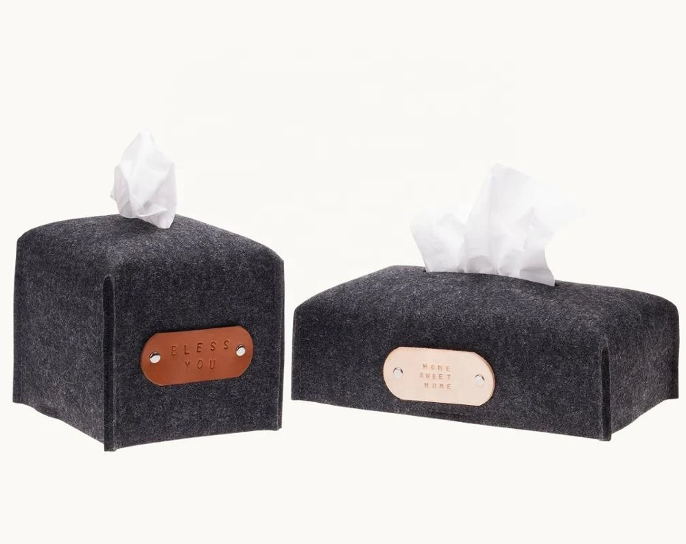 Factory sell simple style wool felt tissue box cover for home decor