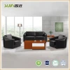 factory universal modern design 1+1+3 genuine pu leather wood frame sectional office meeting waiting sofa set furniture supply