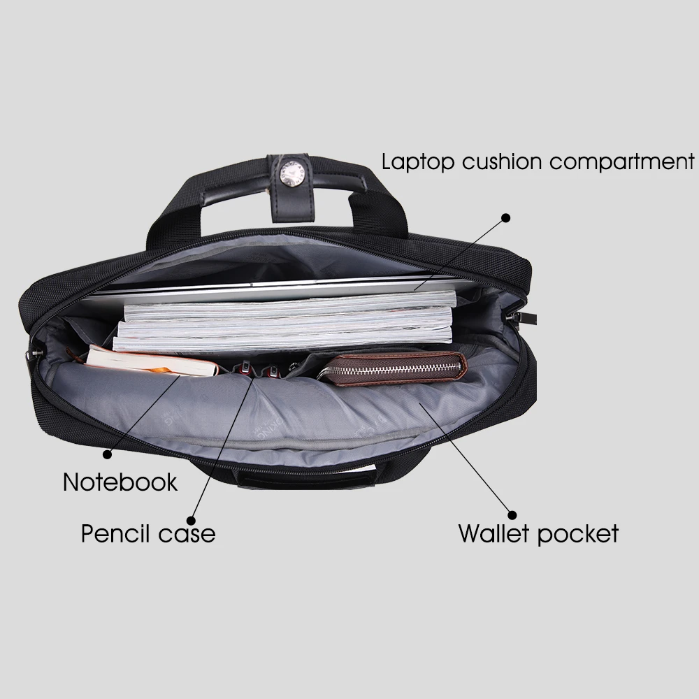 Factory Wholesale OEM Light Weight Computer Bag Business Black Waterproof Male Briefcase Laptop Bags