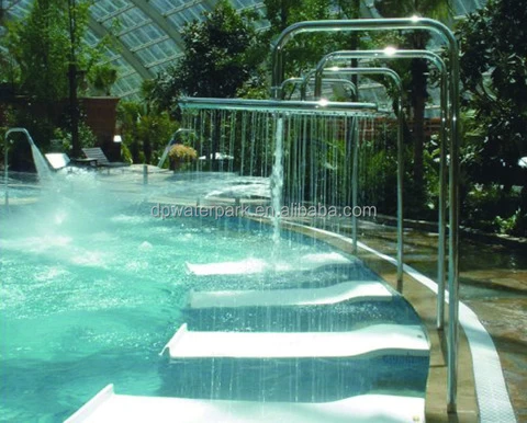 Factory wholesale price aqua park rides swimming pool water SPA equipment 304 stainless steel Arc hook water curtain