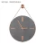 Import Fancy design hanging genuine leather cement decorative wall clock with gold clock hand from China