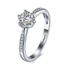 Fashion 18k White Gold Plated Four Claw AAA Crystal Couple 18k RGP Zircon Diamond Ring