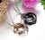 Import Fashion couple stainless steel double ring ring ring titanium steel rhinestone necklace from China