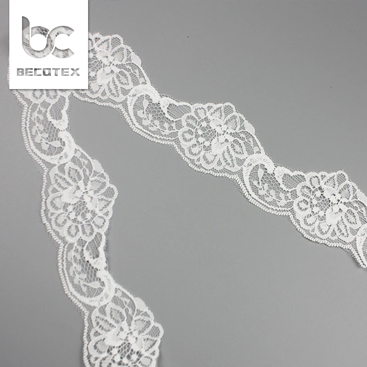 fashion design white floral bridal dress eyelet lace trim