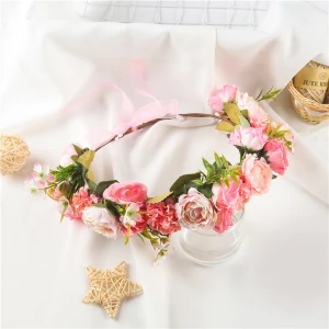 Fashion girl simulation wreath decoration flower hairband headband bride wedding hair accessories