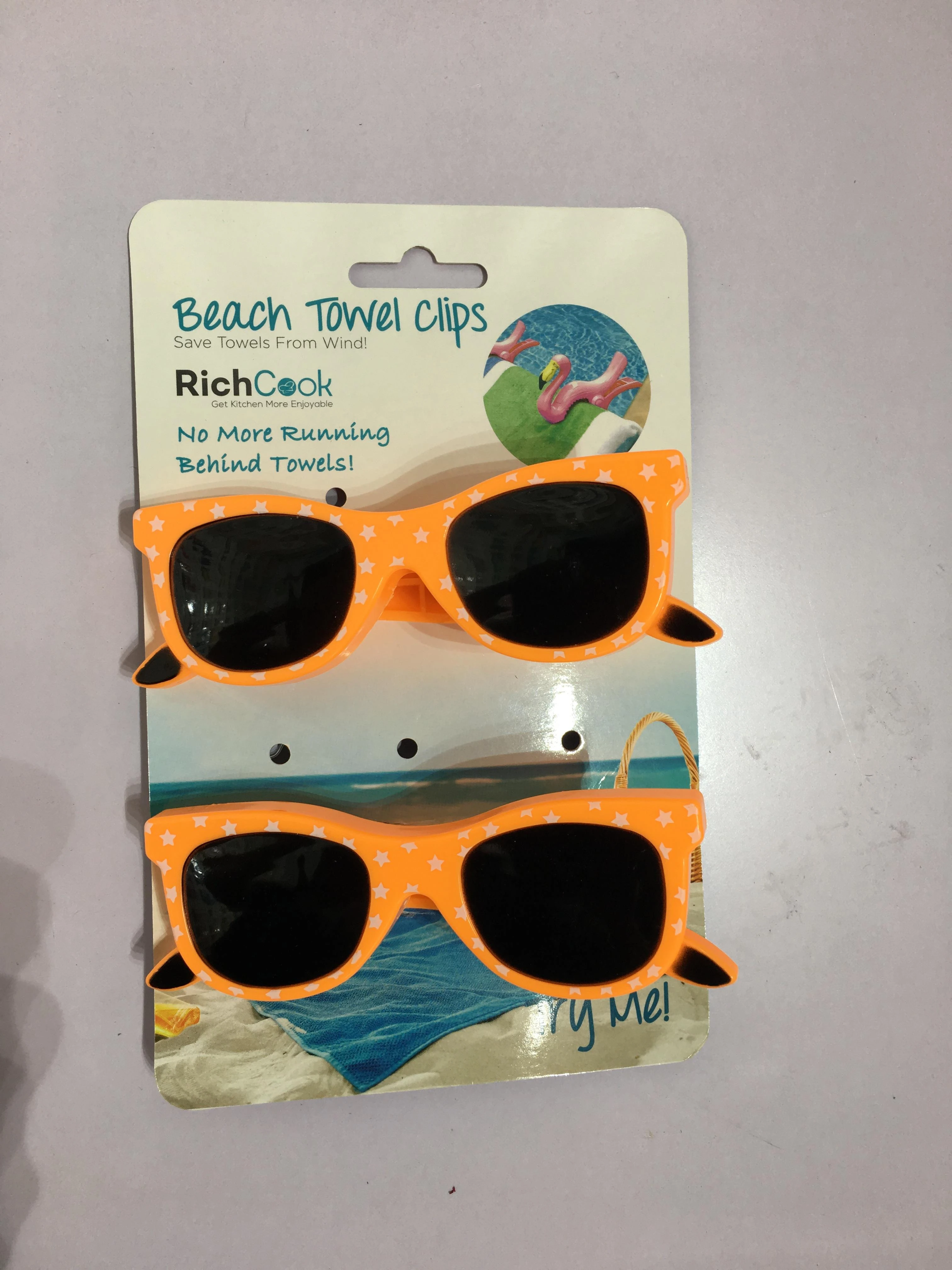 Fashion towel plastic clips in 2pcs per pack