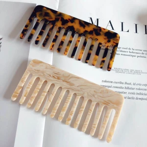 Fashionable acrylic acetate comb marble leopard pattern hairdressing comb can be customized