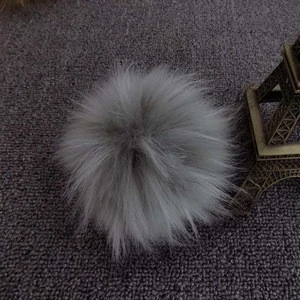 faux fur pom pom keychain animal fur ball key chain faux raccoon fur