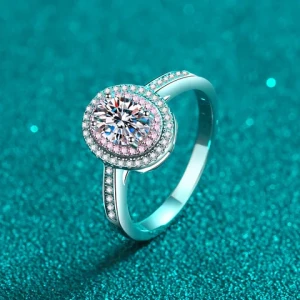 Fine Jewelry Jewelry New New Pink Diamond Round Sets for Women S925 Sterling Silver Zircon Diamond Ring