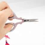 Flower  Decoration  Manicure Pedicure Scissors Pink  Coated Nail art scissors