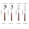 Food grade Modern Retro Wooden Handle Cutlery Mirror Polish Stainless Steel 304 Spoon Fork and Knife cutlery Set