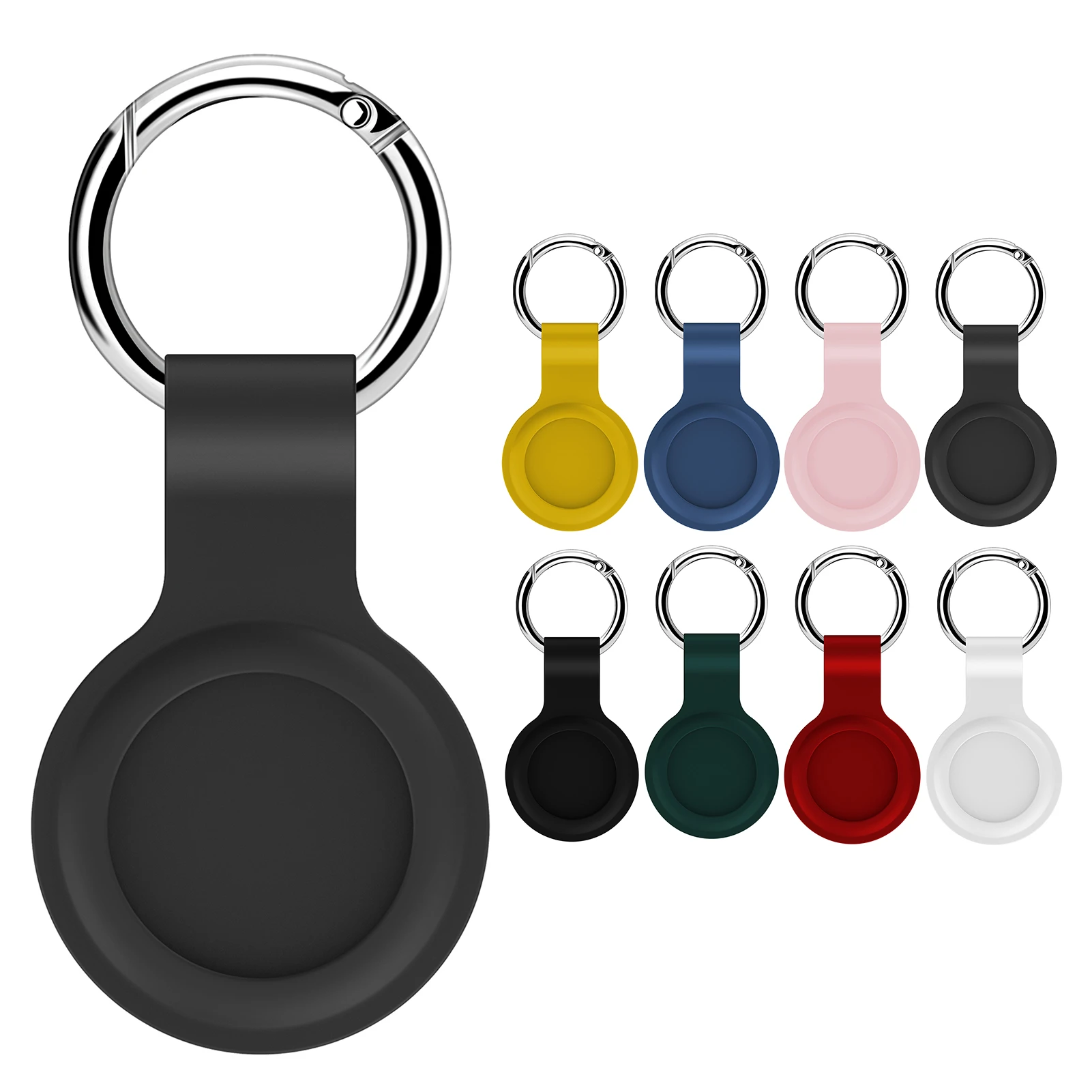 For Apple Airtags Liquid Silicone Protective Sleeve Locator Tracker Anti-lost Device Keychain Protective Sleeve