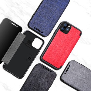 For iPhone 11/11 Pro/11 Pro Max/XS/XS Max Custom Logo Magnetic Leather Flip Phone Case, Phone Card and Pin Storage