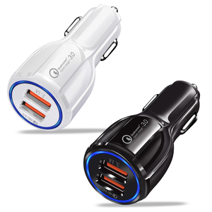 Free Shipping  QC3.0 Fast Charge DC5V-6A Dual Usb Safety Car Charger 3.1A, 32W Car Charging Adapter