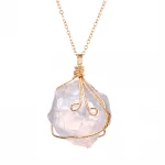 Full Wire Wrapped Amethyst Pendant Necklace Healing Chakra Crystal Stone Jewelry