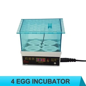 Fully Automatic Control Egg Incubator,4 Eggs Mini Digital Egg Hatcher Poultry Hatcher for Chicken Goose Duck