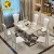 Import Furniture living room metal tables marble dinning table set dining table with 6 chairs DT005 from China