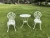 Garden tables chair sets modern miniature patio circle outdoor furniture cast aluminum tea garden set