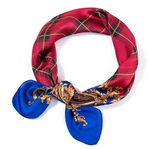 Genya hair scarf for women spring silk scarves lightweight square neck scarf digital print shawl