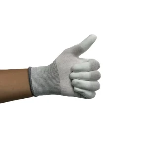 Gloves slip-resistant wear-resistant knitted nylon comfortable white PU-coated palm thin labor protection work gloves dust-free