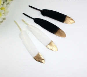 Gold Glitter Dipped Feathers