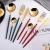 Import Gold plated cutlery set spoon fork knife 4 piece set 18/8 stainless steel tableware Wedding dinnerware set from Pakistan