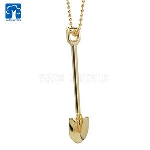 Gold shovel spade charm pendant shovel spade trowel charm with chain