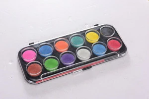 Good Quality12colors watercolor case with brush  Colorful Fine Art Set Watercolor Minus Paint Palette