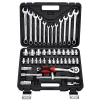 GoodKing 150 Piece 1/2,3/8,1/4 Inch Drive 72 Tooth Rotator Ratchet Wrench Socket Set With Combination Ratchet Spanner Set