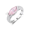 Grace Jewelry Trendy Pink Gemstone Zircon Sterling Silver 925 Fashion Jewelry Zircone Rings for Women