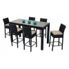Green trade assurance resin wicker high top bar tables and chairs