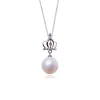 Haiyang charms perlas de collar natural pearl necklace pendant 8-9mm freshwater pearl necklace 925 silver gold plated