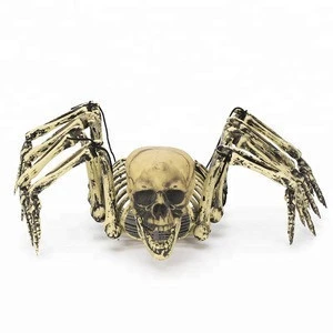 Halloween Hanging Spider Skull, Creepy Human Skull Skeleton, 23*28*50, Halloween Props, Best Halloween Decoration