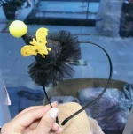 Halloween Party Supplies Spider/Bat Small Witch Hat Mesh Headband Glitter Finish Cute Halloween Hair Accessories For Girls