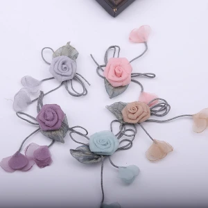 Hand Made Lace Flowers Corsage 4PCS/Lot Lace Fabric Polyester Appliqued Garment Accessories Lace Trim DIY Sewing Supplies