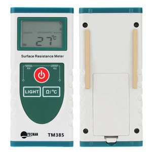 Handheld Surface Resistance Meter Electrostatic Static Electricity Tester Temperature Measurement with LCD Display