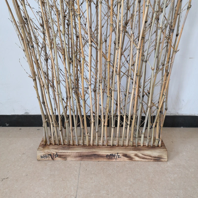handmade home decorative bamboo branch screen with wooden base